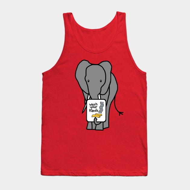 Elephant Says Wash Your Hands Tank Top by ellenhenryart